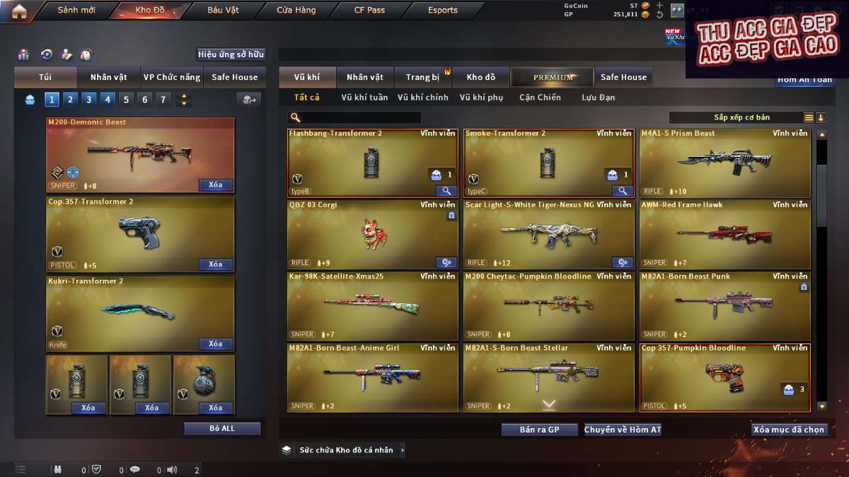 shop acc cf uy tin gia re